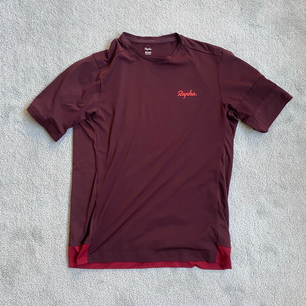 Rapha technical t-shirt dark red medium cycling running